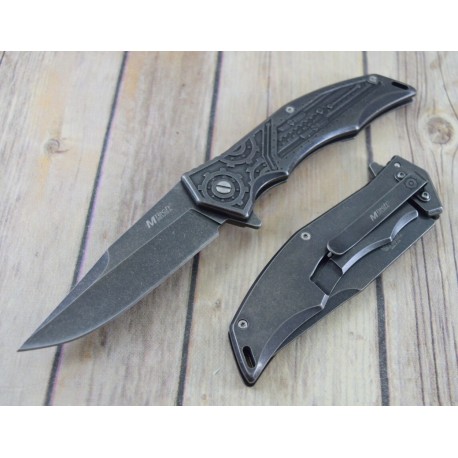Couteau Tactical Urban A/O Lame Acier 3CR13 Manche Métal Framelock Clip MTA1095SW - Livraison Gratuite