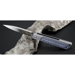 Couteau Artisan Classic Lame Acier D2 Manche Black/White G-10 Linerlock Clip ATZ1802PBGC - Livraison Gratuite