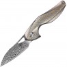 BTKT1810K Bestech Reticulan Damascus Blade Gray Multicolored Titanium Handle Framelock - Livraison Gratuite