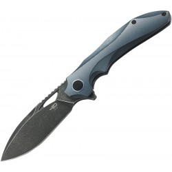 BTKT1813B Bestech Eskra Blue Titane Handle M390 Stonewash Blade FrameLock Clip - Livraison Gratuite