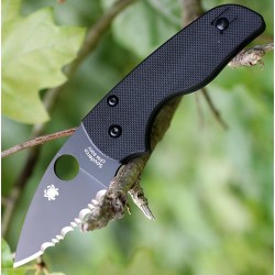 Couteau Spyderco Lil' Native Compression Lock Acier CPM S30V Serr Manche G-10 Made USA SC230GSBBK - Livraison Gratuite