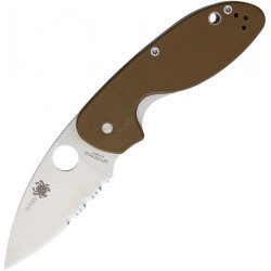 Couteau Spyderco Efficient Brown Lame Acier 8Cr13MoV Serr Manche G-10 SC216GPSBN - Livraison Gratuite