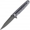 ATZ1807PBBW Couteau Artisan Virginia G-10 Black/White Handle D2 Black Blade Linerlock - Livraison Gratuite