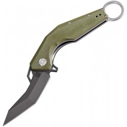 ATZ1811PBGNF Couteau Artisan Cobra Green G-10 Handle D2 Black Blade Linerlock - Livraison Gratuite