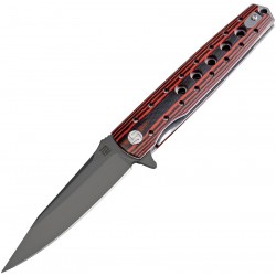 ATZ1807PBBR Couteau Artisan Virginia Black/Red G10 Handle D2 Black Blade Linerlock - Livraison Gratuite
