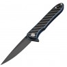 ATZ1707PSBCF Couteau Artisan Small Shark Carbon Fiber Handle D2 Black Blade Linerlock - Livraison Gratuite