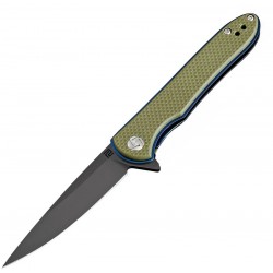 ATZ1707PBGN Couteau Artisan Shark Green G10 Handle D2 Black Blade Linerlock - Livraison Gratuite