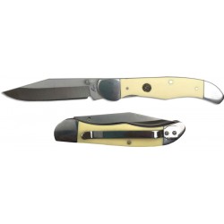 Couteau Roper Pecos Lame Acier Carbone 1065 Manche Yellow Delerin Linerlock Clip RP0011 - Livraison Gratuite