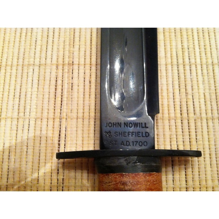 Couteau de Combat des SAS Sheffield Israeli Commando Lame Carbone Manche Cuir Made In England SHE005 - Livraison Gratuite