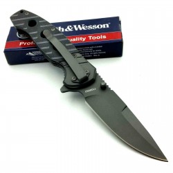 Couteau Smith&Wesson Lame Acier 8Cr13MoV Serr Manche Black G-10 Linerlock SW1100062 - Livraison Gratuite