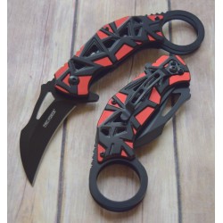 Couteau Karambit Tac Force A/O Lame Acier Inox Manche Red Aluminium TF961RD - Livraison Gratuite