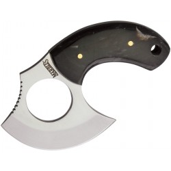 Couteau d'Esquimau Inuit Ulu Lame Acier Inox Manche Corne Etui Cuir Marbles MR452 - Livraison Gratuite