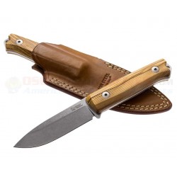 Couteau LionSteel Bushcraft B40 Lame Acier Sleipner Manche Olivier Etui Cuir Made Italy LSTB40UL - Livraison Gratuite