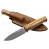 Couteau LionSteel Bushcraft B40 Lame Acier Sleipner Manche Olivier Etui Cuir Made Italy LSTB40UL - Livraison Gratuite