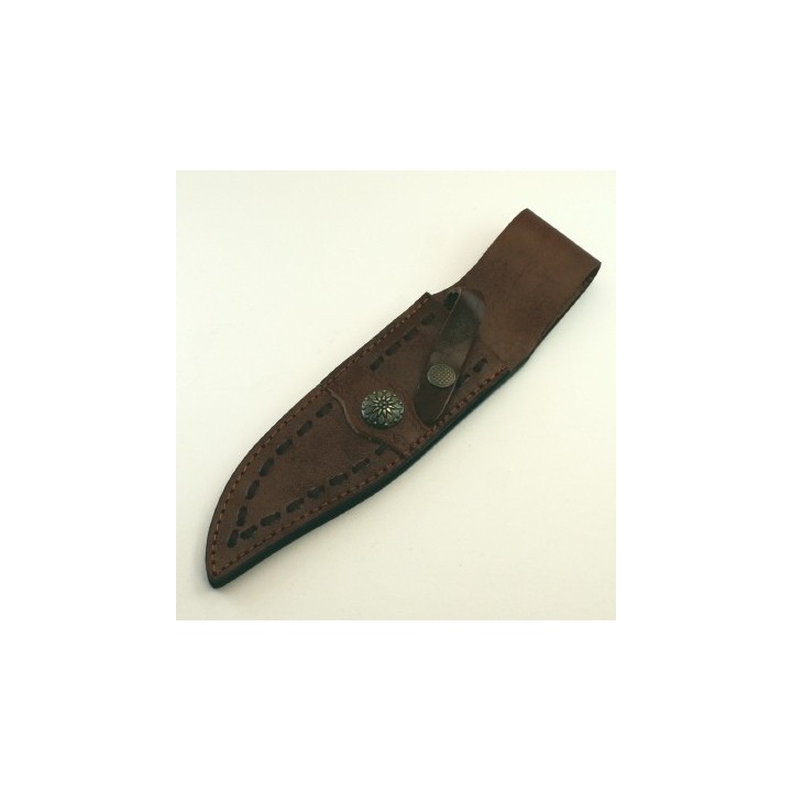 Couteau De Chasse Bowie Lame Damas 128 Couches Manche Bois de Cerf DM1009 - Livraison Gratuite