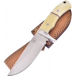 Couteau de Chasse Frost Cutlery Classic Hunter Lame Acier 3Cr13 Manche Os Etui Cuir FCW2915SBFL - Livraison Gratuite