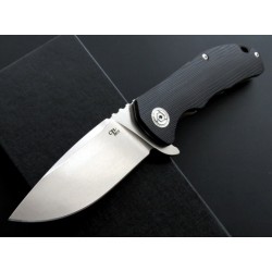 Couteau CH Knives Black Drop Point Lame Acier D2 Manche Black G-10 Linerlock Clip CH3504BK - Livraison Gratuite