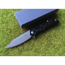 CH3008 CH Knives Black Titane Handle 9Cr18MoV Blade Ceramic ball bearing Linerlock Clip - Livraison Gratuite