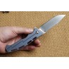 Couteau CH Knives Blue Lame Acier D2 Manche Titane Linerlock Clip CH3009 - Livraison Gratuite