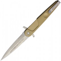 Couteau Extrema Ratio BF4 Contractor Lame Acier N690 Manche Tan Aluminium Linerlock Made Italy EX0498DW - Livraison Gratuite