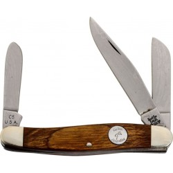 Couteau Bear & Son C247 Heritage Walnut Large Stockman 3 Lames Acier Carbone 1095 Made In USA BCC247 - Livraison Gratuite