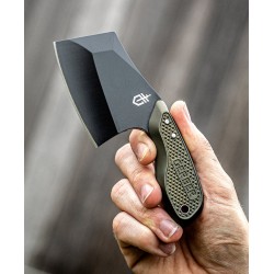 Couteau Gerber Tri-Tip Mini Cleaver Lame Acier 7Cr17MoV Manche Aluminium Green Etui Plastique Rigide G1694 - Livraison Gratuite