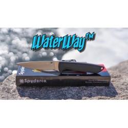 Couteau Spyderco WaterWay Lame Acier LC200N Manche G-10 Etui Boltaron Made In Japan SCFB43GP - Livraison Gratuite