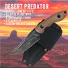 Couteau de Combat ABKT Tac Predator Lame Acier D2 Manche Desert G-10 Etui Kydex AB004T - Livraison Gratuite