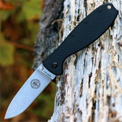 BRKR2 Esee Zancudo Framelock Plain edge D2 stonewash finish Blade GRN Handle - Livraison Gratuite