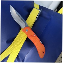 Couteau Outdoor Edge Trailblaze Lame Acier 8Cr13MoV Manche Orange Polymère Locback Clip OETB33 - Livraison Gratuite