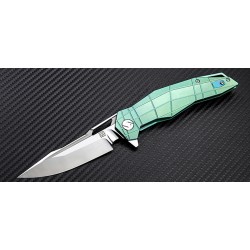 Couteau Artisan Pangolin Lame Acier S35VN Manche Green Titane Framelock Clip ATZ1826GGNS - Livraison Gratuite