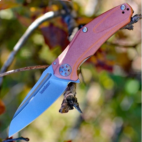 Couteau Kershaw Natrix Copper Lame Acier D2 Manche Cuivre Sub-Frame Clip KS7006CU - Livraison Gratuite