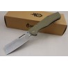 Couteau Gerber Flatiron Cleaver Lame Acier 7Cr17MoV Manche Green G-10 Framelock Clip G1495 - Livraison Gratuite