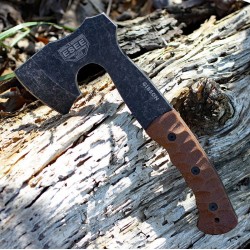 Hache Tomahawk ESEE Gibson Axe Lame Acier Carbone 1095 Manche Micarta Etui Cuir Made In USA ESAXE - Livraison Gratuite 