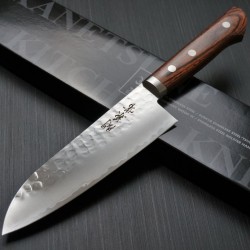 Couteau de Cuisine Kanetsune Santoku Lame Acier VG-1 Manche Bois Mahogany Made In Japan KC942 - Livraison Gratuite