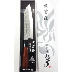 Couteau de Cuisine Kanetsune Santoku Lame Acier DSR-1K6 Manche Bois Made In Japan KC952 - Livraison Gratuite