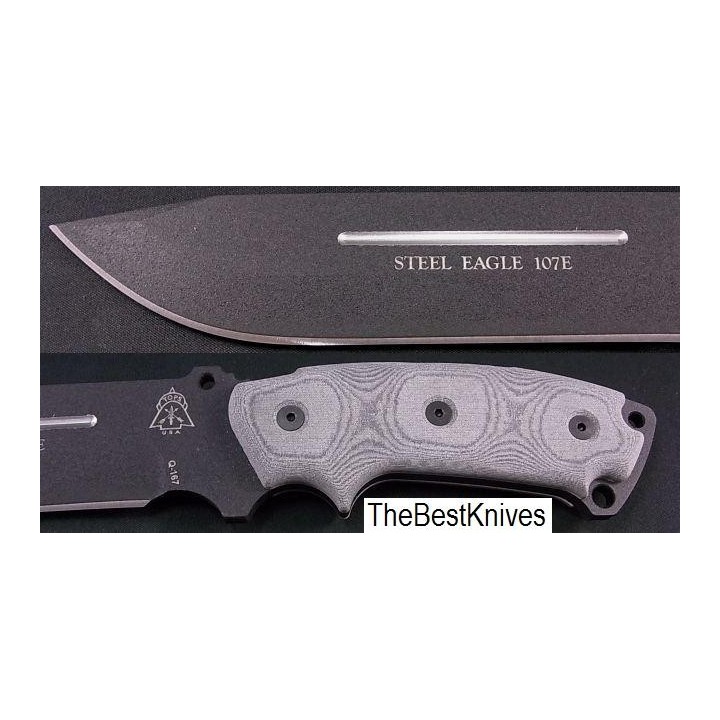 Couteau de Survie Knives Tops Steel Eagle Lame Acier 1095 Manche Micarta Etui Nylon Made In USA TP107E - Livraison Gratuite