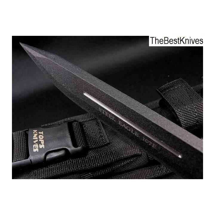 Couteau de Survie Knives Tops Steel Eagle Lame Acier 1095 Manche Micarta Etui Nylon Made In USA TP107E - Livraison Gratuite