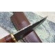 Couteau Skinner Lame Acier Carbone 1075 Manche Bois Etui Cuir PA4425 - Livraison Gratuite