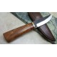 Couteau Skinner Lame Acier Carbone 1075 Manche Bois Etui Cuir PA4425 - Livraison Gratuite