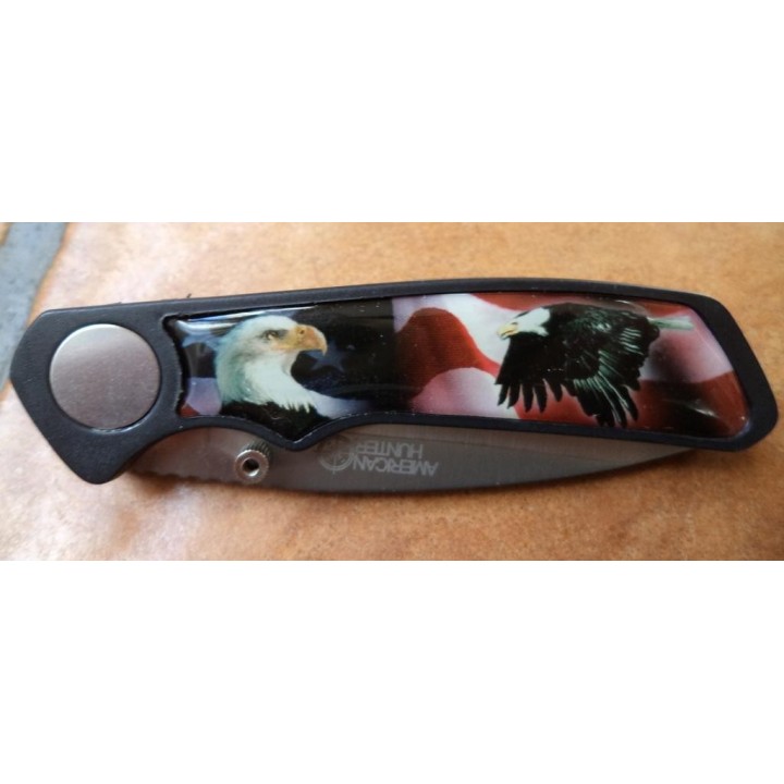 Lot de 6 Couteaux Outdoor Life Ours Aigle Loup Cerf Cran d'arrêt AH500 - Livraison Gratuite