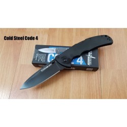 Couteau Cold Steel Code 4 Spear Point Lame Acier S35VN Black Manche Alum Tri-Ad Lock Clip CS58PASB - Livraison Gratuite