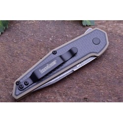 KS1160TANBW Kershaw Fraxion Clip Point 8Cr13MoV Blade Tan G10/carbon Fiber Handles Linerlock Clip - Livraison Gratuite