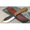 Couteau de Survie Bushcraft Lame Acier Carbone 1055 Manche Bois Etui Cuir PA4424 - Livraison Gratuite