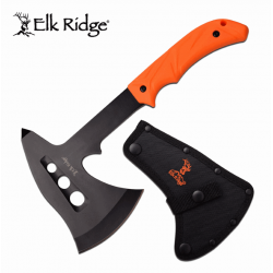 Hache Hachette Tomahawk Elk Ridge Survival Camp Lame Acier 3Cr13 Manche Orange Abs Etui Nylon ERAXE005OR - Livraison Gratuite