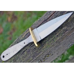 Lame à Customiser Dague Couteau de Botte Lame Acier Inox Garde Laiton BL7707 - Livraison Gratuite