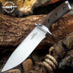 Couteau Gil Hibben Tundra Hunter Professional Lame Acier 420HC Manche Micarta Etui Cuir GH5077 - Livraison Gratuite