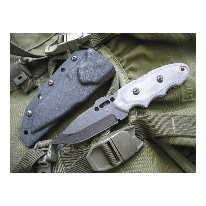 Couteau Tactical Tops Knives Tops Covert Anti-Terrorism Acier Carbone 1095 Made In USA TP200 - Livraison Gratuite