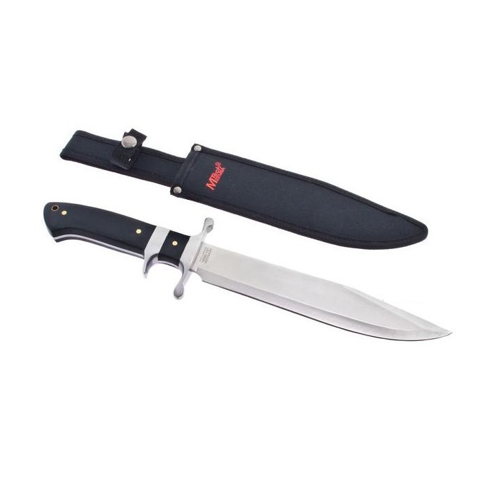 Couteau de Chasse Tactical MTech Sub-Hilt Bowie Acier 440 Manche Bois MT2004 - Livraison Gratuite