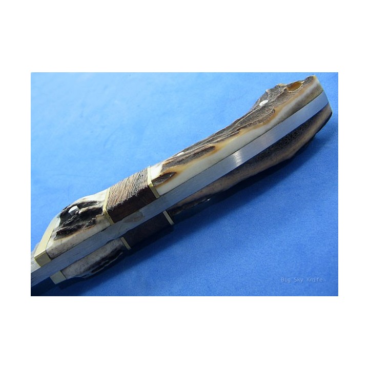 Couteau BOWIE DAMAS BOIS DE CERF DM1022